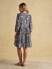 Joules Nelly Navy Tie Front Dress - Image 2 of 8