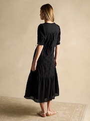Черный - Платье миди с вышивкой ришелье Joules Juliana - Image 2 of 7