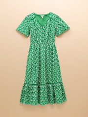 Joules Harriet Green/White Broderie Midi Dress - Image 1 of 1
