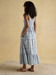 Joules Mabel Blue Smocked Sundress - Image 2 of 10