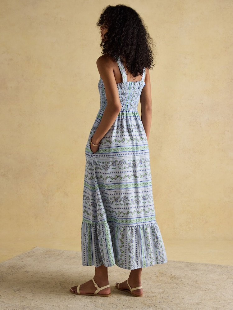 Joules Mabel Blue Smocked Sundress - Image 2 of 10