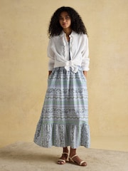 Joules Mabel Blue Smocked Sundress - Image 7 of 10
