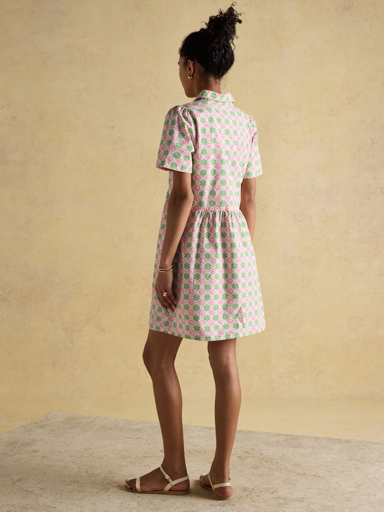 Joules Martha Pink/Green Short Shirt Dress - Image 2 of 8