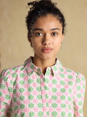 Joules Martha Pink/Green Short Shirt Dress - Image 3 of 8