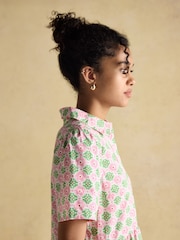 Joules Martha Pink/Green Short Shirt Dress - Image 4 of 8