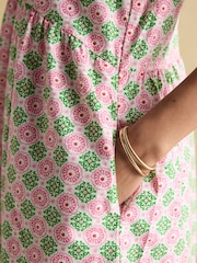 Joules Martha Pink/Green Short Shirt Dress - Image 5 of 8