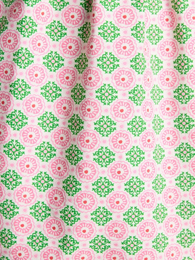 Joules Martha Pink/Green Short Shirt Dress - Image 6 of 8