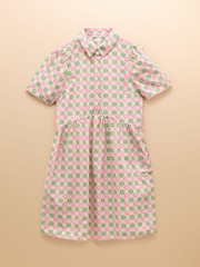 Joules Martha Pink/Green Short Shirt Dress - Image 8 of 8