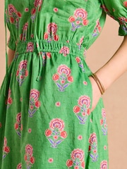 Joules Larissa Green Textured Sundress - Image 6 of 6