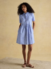 Joules Martha Blue Short Shirt Dress - Image 1 of 8