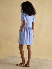 Joules Martha Blue Short Shirt Dress - Image 2 of 8