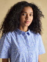 Joules Martha Blue Short Shirt Dress - Image 3 of 8