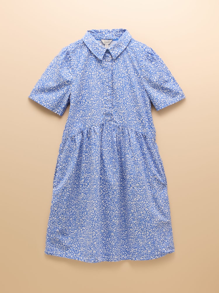 Joules Martha Blue Short Shirt Dress - Image 8 of 8