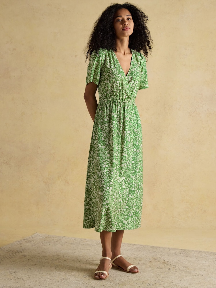Joules Adele Green Wrap Dress - Image 1 of 8