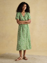 Joules Adele Green Wrap Dress - Image 5 of 8
