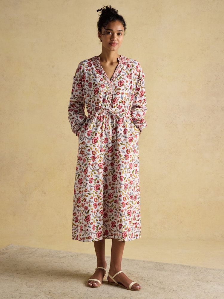 Joules Elise Long Sleeve Cotton Midi Dress - Imagen 1 de 10
