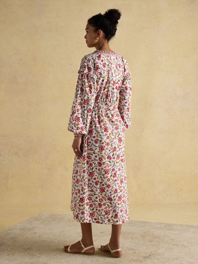Joules Elise Long Sleeve Cotton Midi Dress - Imagen 2 de 10