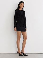 Reiss Black Connie Leather Slingback High-Heel Court Shoes - Image 5 of 7