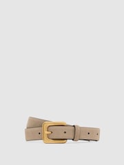 Reiss Grey Beatrice Suede Square-Buckle Belt - Image 2 of 5