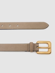 Reiss Grey Beatrice Suede Square-Buckle Belt - Image 3 of 5