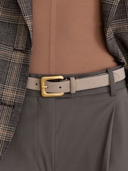 Reiss Grey Beatrice Suede Square-Buckle Belt - Image 4 of 5
