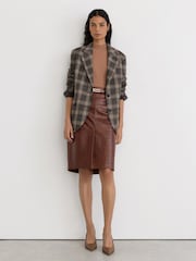 Reiss Tan Camilla Leather Slingback Mid-Heel Court Shoes - Image 5 of 7