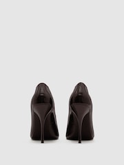 Reiss Chocolate Taylor Patent Leather Pointed-Toe Stiletto Court Shoes - Image 6 of 7
