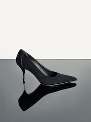 해군 - Reiss Tilly Suede Pointed-Toe Mid-Heel Court Shoes - 5의 이미지 1