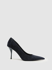해군 - Reiss Tilly Suede Pointed-Toe Mid-Heel Court Shoes - 5의 이미지 5