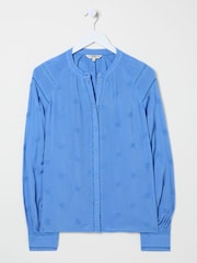 FatFace Orla Bright Blue Embroidered Blouse - Image 5 of 5