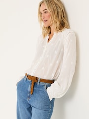 FatFace Orla Ivory Embroidered Blouse - Image 1 of 6