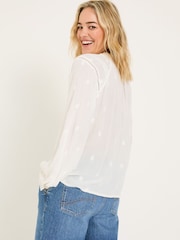 FatFace Orla Ivory Embroidered Blouse - Image 2 of 6