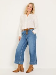 FatFace Orla Ivory Embroidered Blouse - Image 3 of 6