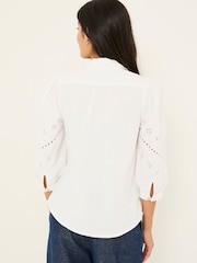 FatFace Roxi Ivory 100% Cotton Embroidered Shirt - Image 2 of 11