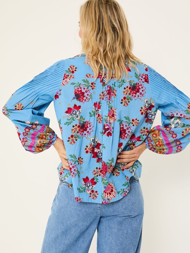 FatFace Bright Blue 100% Cotton Sandy Blouse - Image 2 of 8
