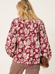 FatFace Burgundy Red 100% Cotton Sandy Blouse - Image 2 of 11