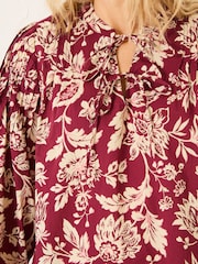 FatFace Burgundy Red 100% Cotton Sandy Blouse - Image 4 of 11