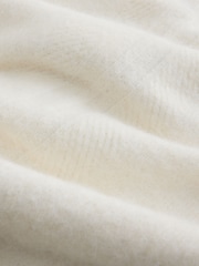 Ecru White Long Sleeve Crew Neck Bomber Cardigan - Image 6 of 7