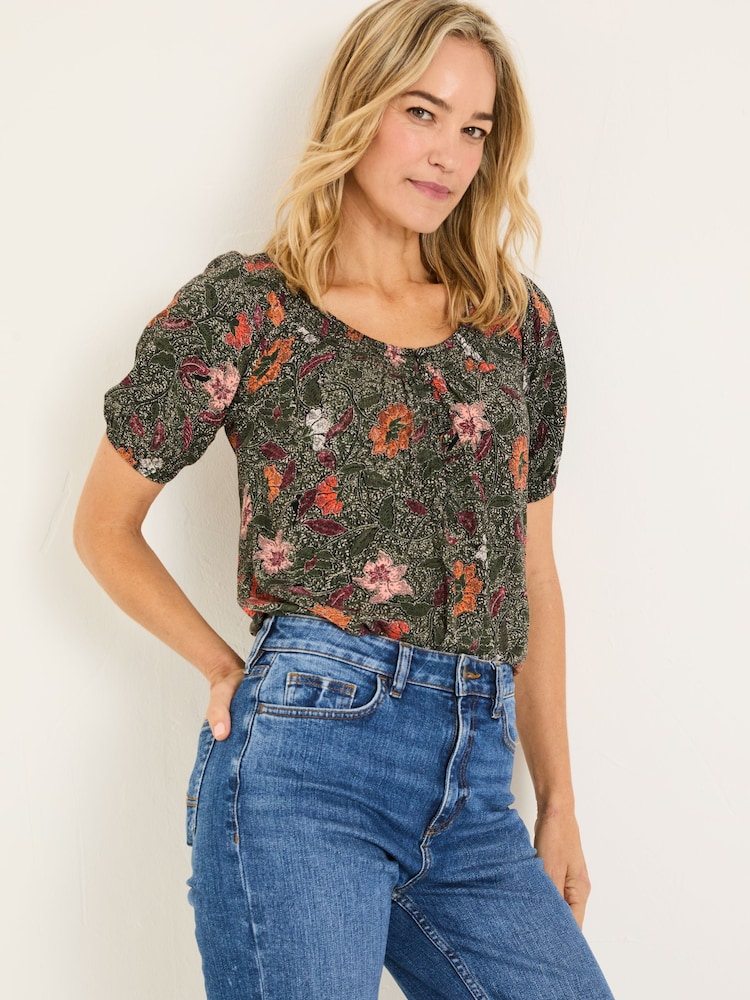 FatFace Black Floral Tayana Blouse - Image 1 of 9