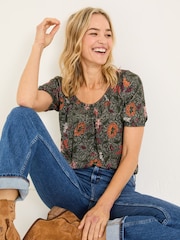 FatFace Black Floral Tayana Blouse - Image 3 of 9