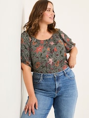 FatFace Black Floral Tayana Blouse - Image 6 of 9