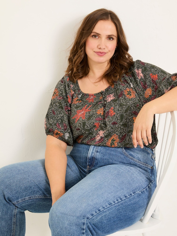 FatFace Black Floral Tayana Blouse - Image 8 of 9