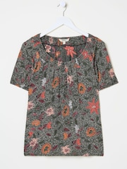 FatFace Black Floral Tayana Blouse - Image 9 of 9