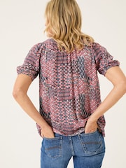 FatFace Pink Geo Tayana Blouse - Image 2 of 5