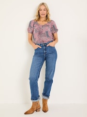 FatFace Pink Geo Tayana Blouse - Image 3 of 5