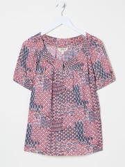 FatFace Pink Geo Tayana Blouse - Image 5 of 5