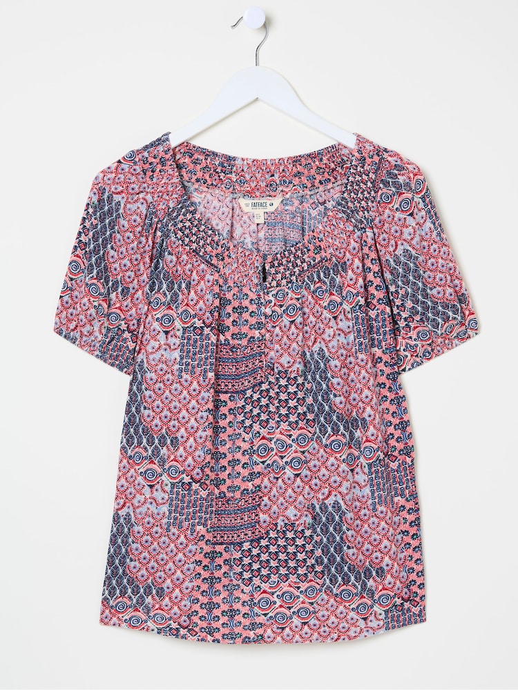 FatFace Pink Geo Tayana Blouse - Image 5 of 5