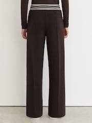 Reiss Chocolate Brown Verity Premium Interlock Stripe-Waist Joggers - Image 5 of 6