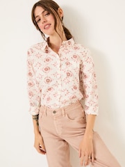 FatFace Olivia Ivory Printed 100% Cotton Long Sleeve Shirt - Image 1 of 9