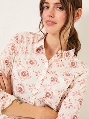 FatFace Olivia Ivory Printed 100% Cotton Long Sleeve Shirt - Image 4 of 9